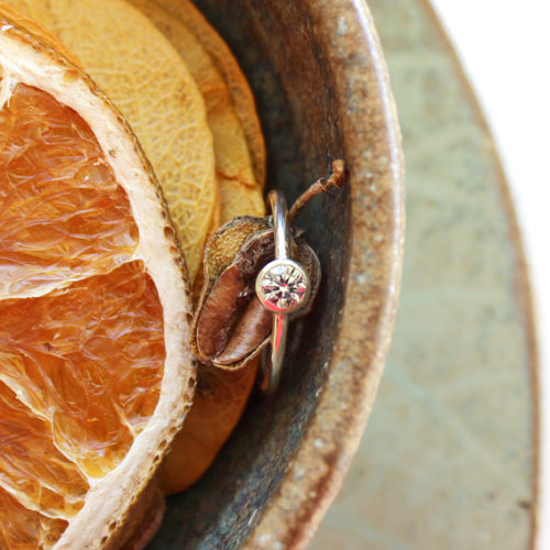 Anel "Lisse" com topázio transparente em prata 960