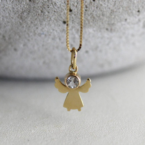 Colar querido anjo - em ouro amarelo 18k e topázio