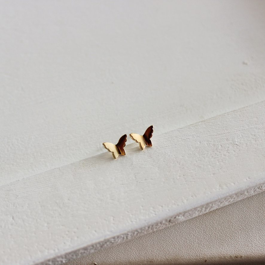 Brincos de borboleta em ouro amarelo 18k