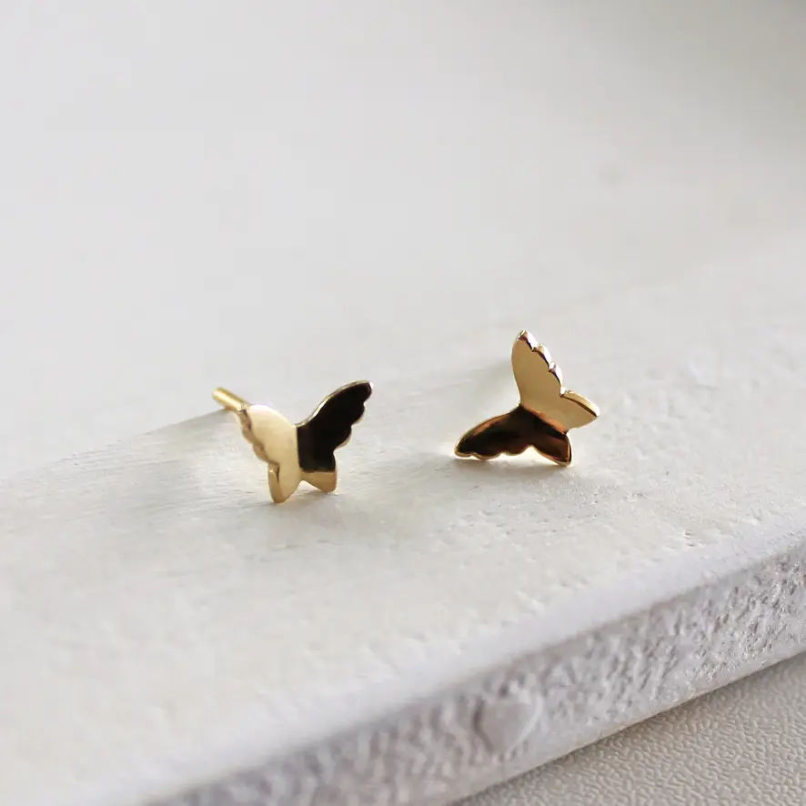 Brincos de borboleta em ouro amarelo 18k