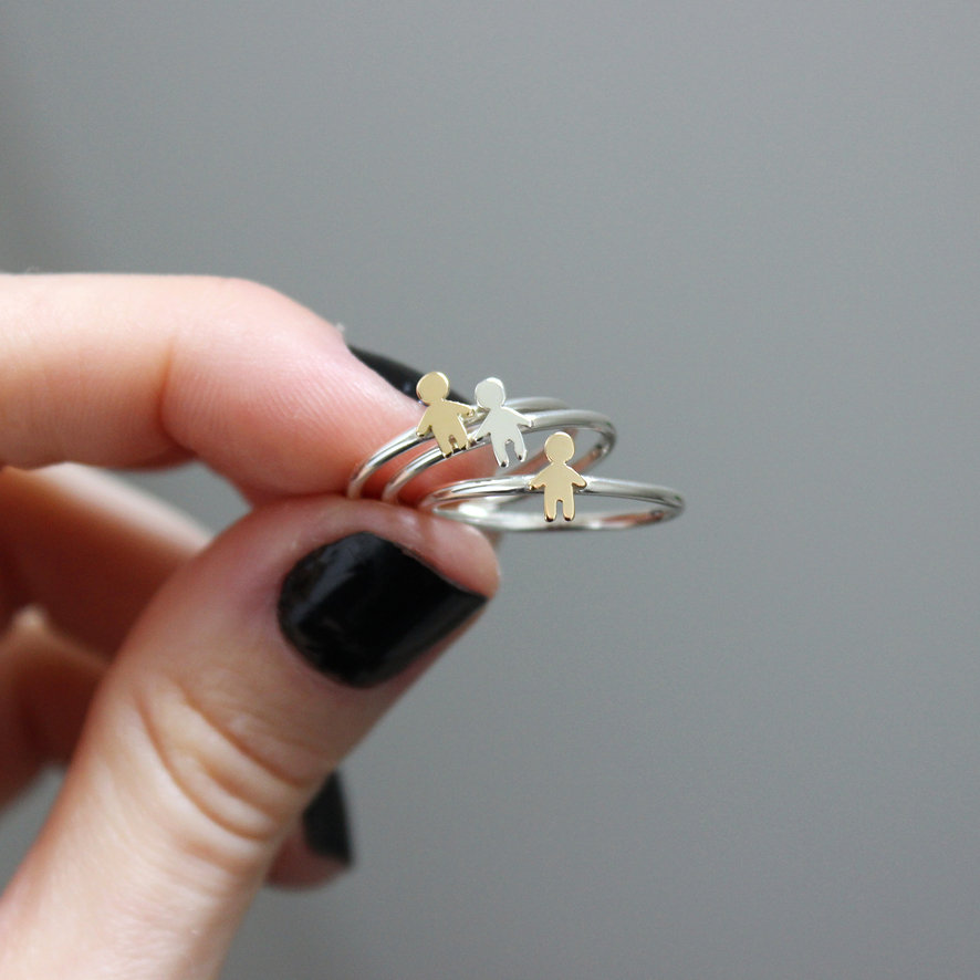 Anel filho fixo - aro em prata com filho em ouro amarelo 18k