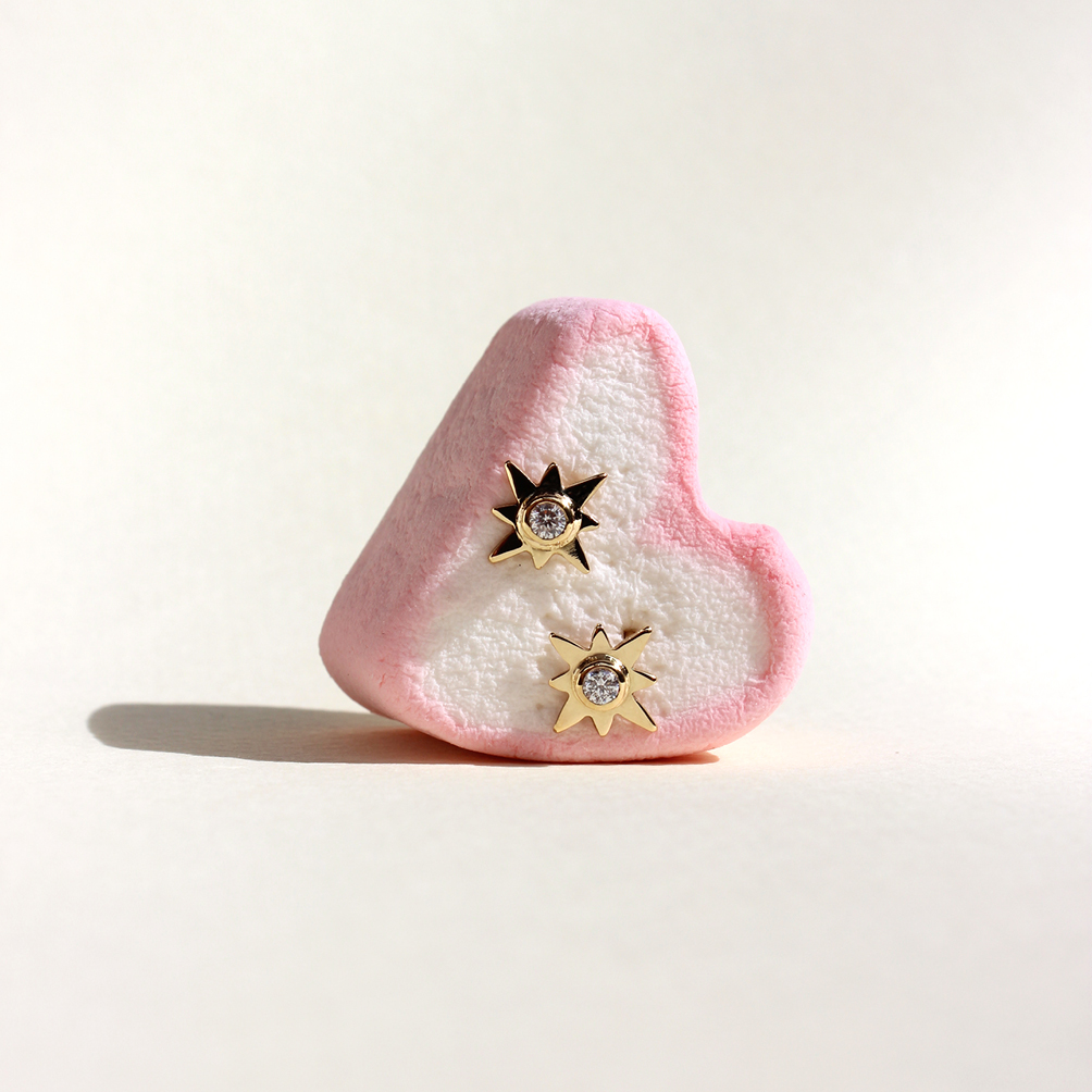 Brinco estrela - joia em ouro 18k