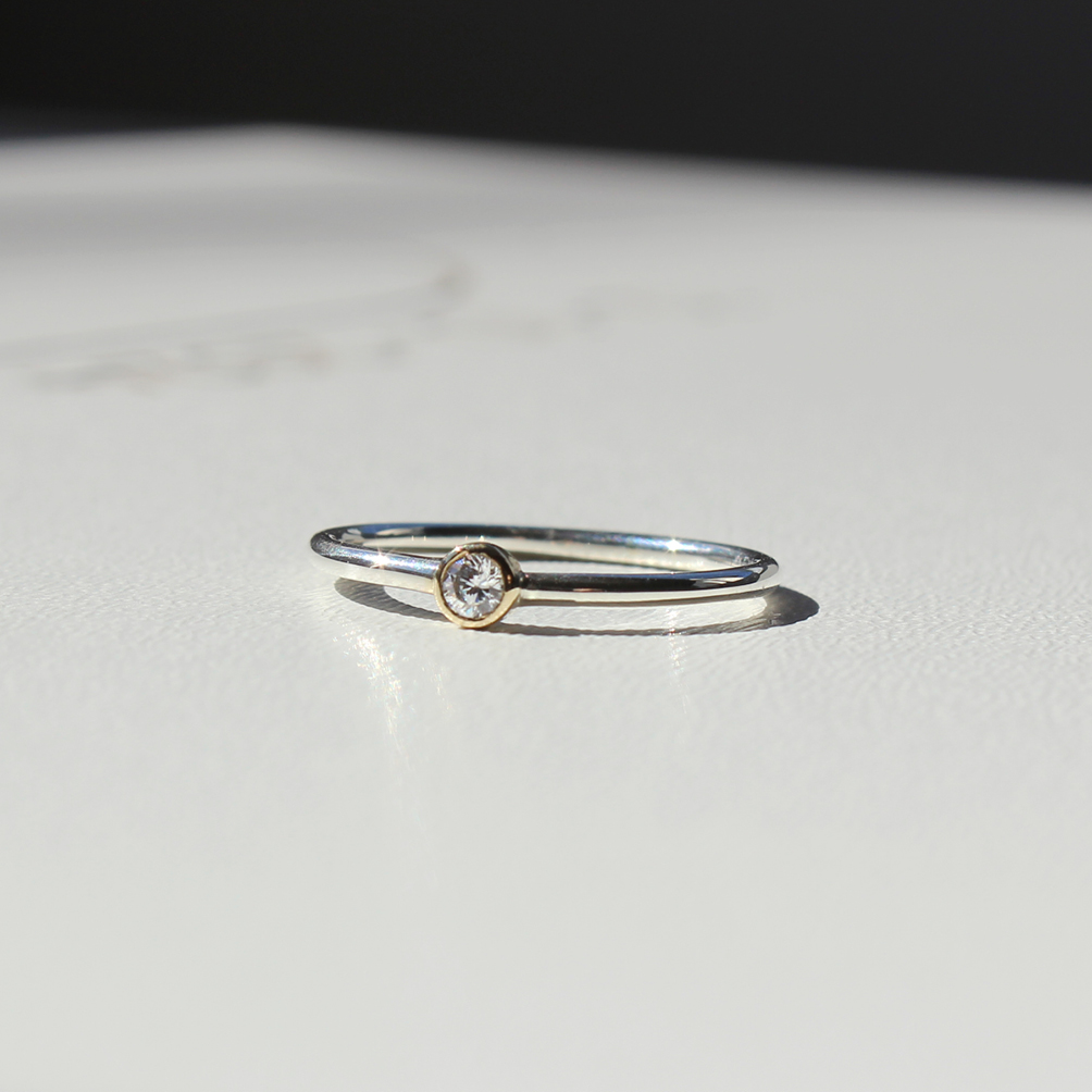 Anel Lisse prata com ouro