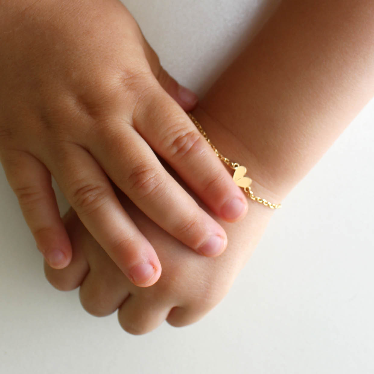 Pulseira de coração baby - bebê ou criança - ouro amarelo 18k/prata 960